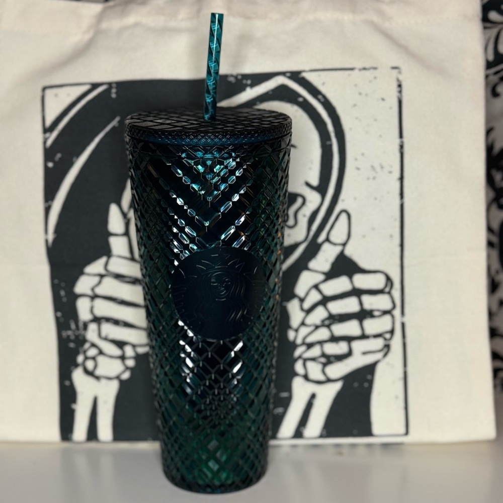 Dark green Tumbler with Straw
